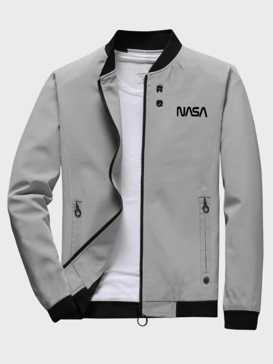 Manfinity Homme Men Letter Graphic Bomber Jacket Without Tee