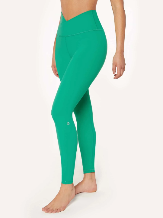 GLOWMODE 24" FeatherFit Crossover Yoga Leggings Buttery Soft High Stretch Crossover Waist Sports Tights