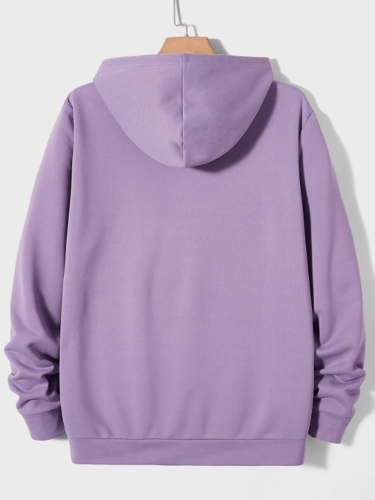 Manfinity Homme Men Antlers Print Kangaroo Pocket Drawstring Hoodie