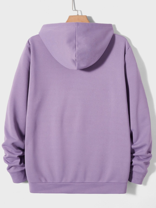 Manfinity Homme Men Antlers Print Kangaroo Pocket Drawstring Hoodie