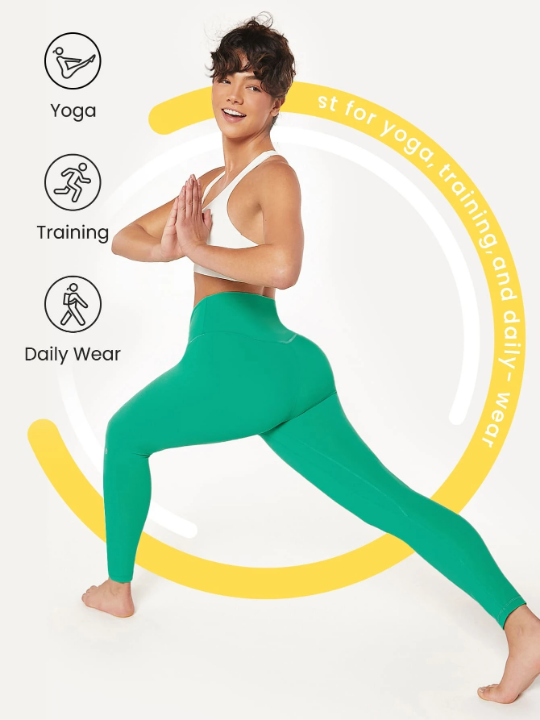 GLOWMODE 24" FeatherFit Crossover Yoga Leggings Buttery Soft High Stretch Crossover Waist Sports Tights