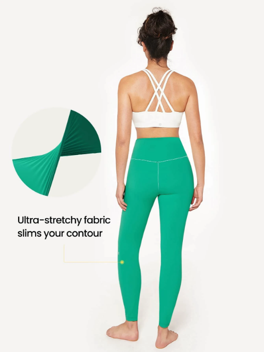 GLOWMODE 24" FeatherFit Crossover Yoga Leggings Buttery Soft High Stretch Crossover Waist Sports Tights