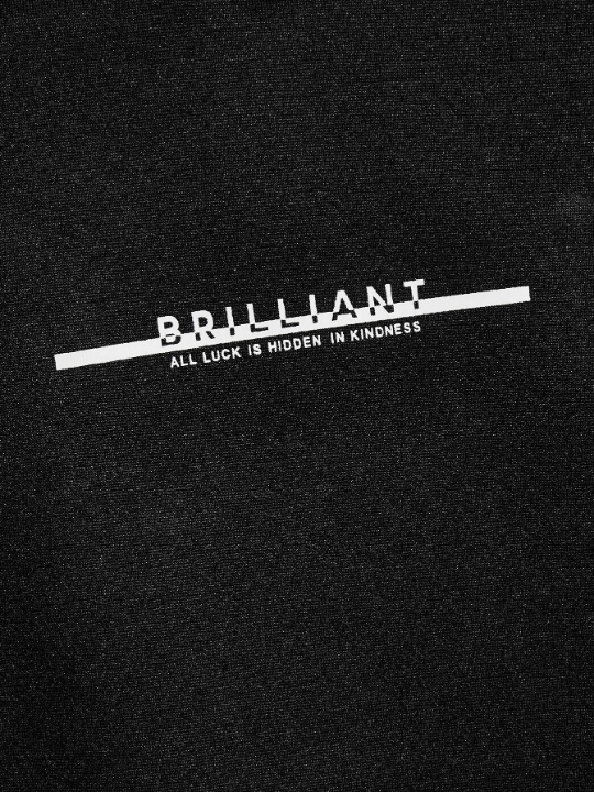 Manfinity Hypemode Men Slogan Graphic Drawstring Hoodie