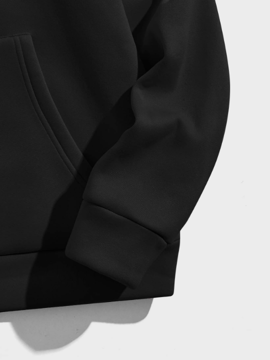 Manfinity Hypemode Men Bear Print Drawstring Thermal Lined Hoodie