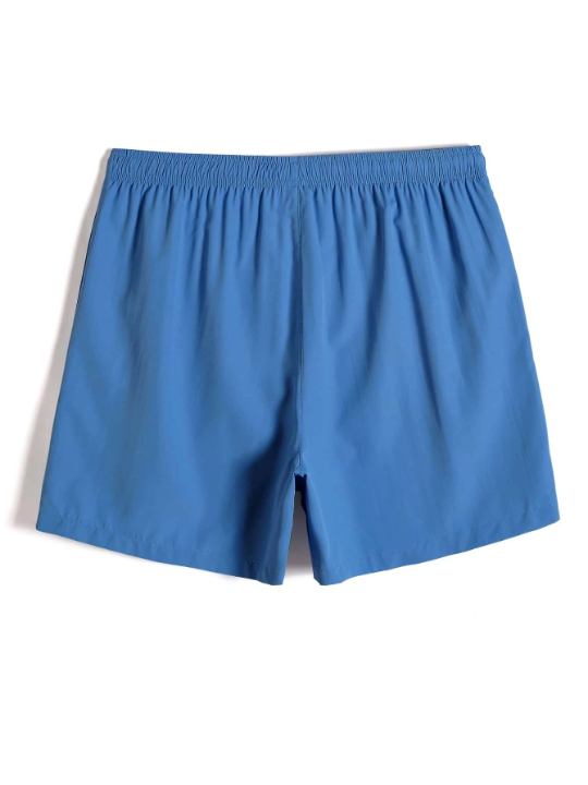 Manfinity Swimmode Men Solid Drawstring Waist Swim Trunks