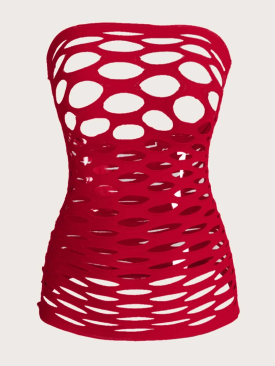 ROMWE Kawaii Solid Cut Out Bandeau Slips