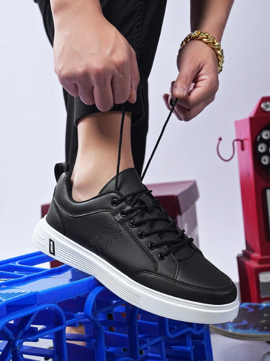 Men's New Fashionable, Comfortable And Breathable Casual Shoes, Round Toe Lace-up Low-top Sport Shoes For Outdoor Activities