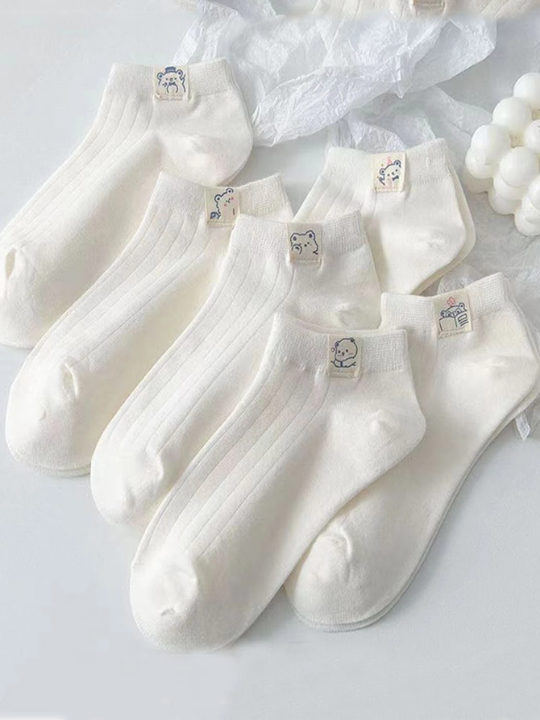 5pairs/Set Breathable And Sweat-Absorbent Middle Tube Socks (Random Colors)