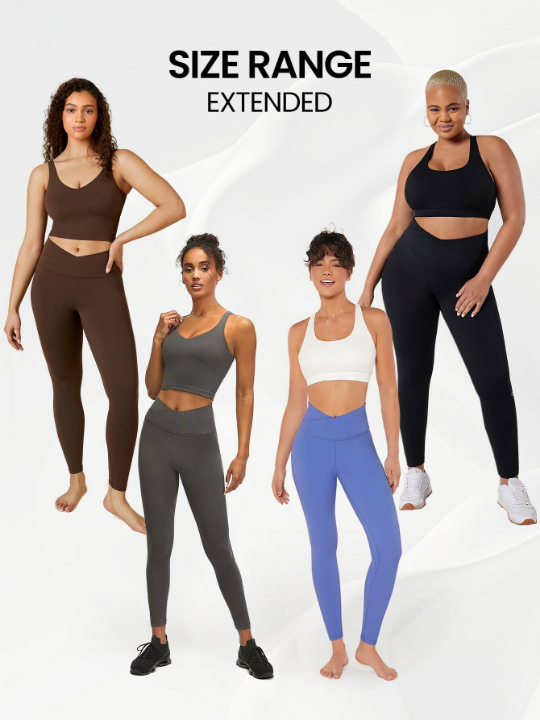 GLOWMODE 24" FeatherFit Crossover Yoga Leggings Buttery Soft High Stretch Crossover Waist Sports Tights