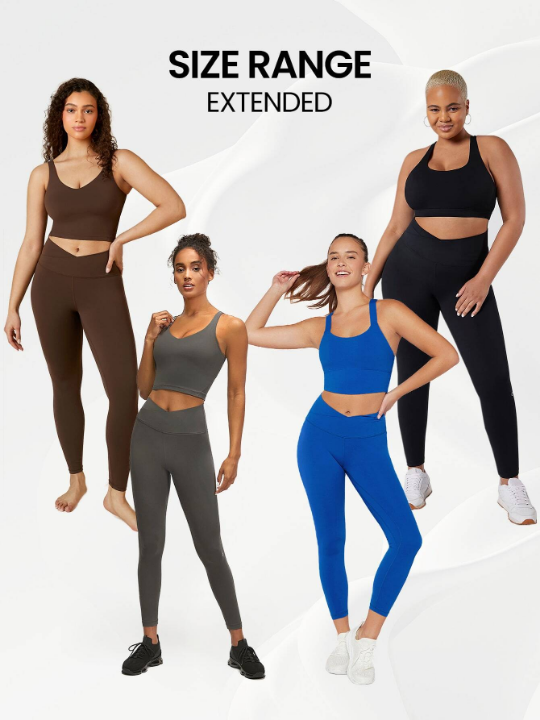 GLOWMODE 24" FeatherFit Crossover Yoga Leggings Buttery Soft High Stretch Crossover Waist Sports Tights