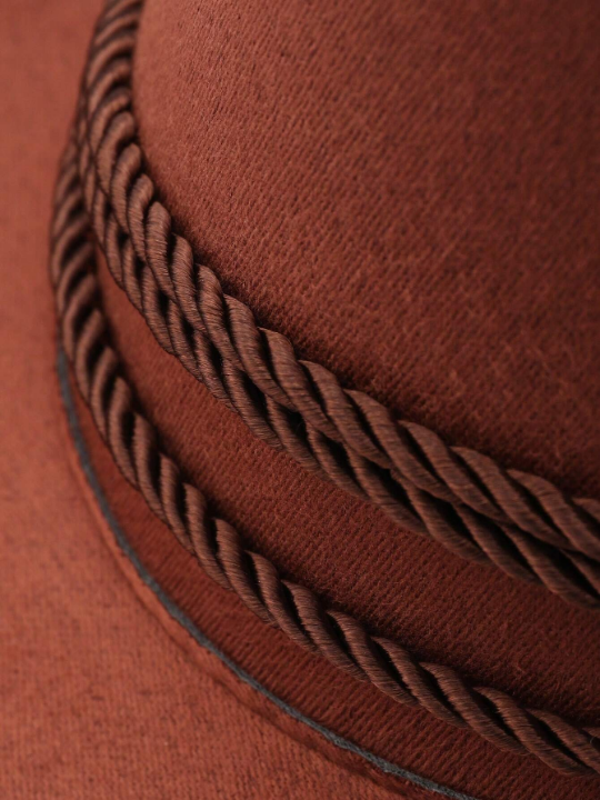 Men Rope Decor Cowboy Hat Casual