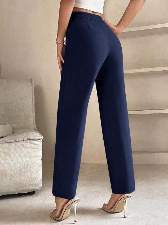 PETITE Seam Detail Straight Leg Pants