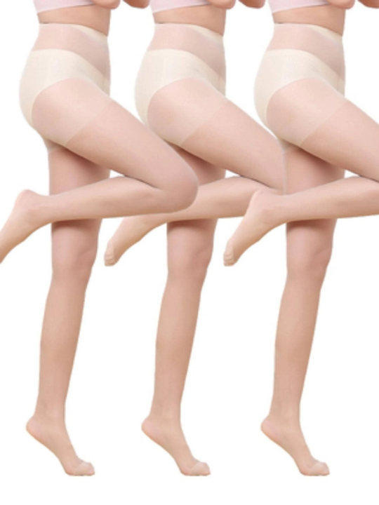 3pairs Women Solid Fashionable Tights For Summer