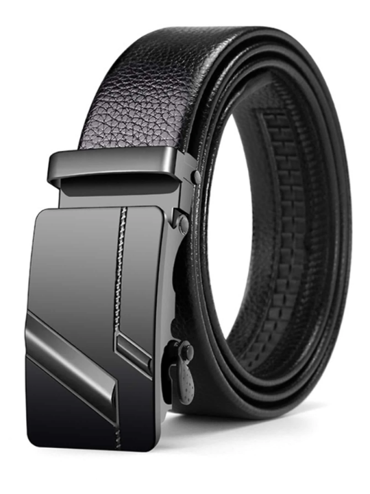 1pc Men Litchi Embossed Fashion Belt For Daily Decoration