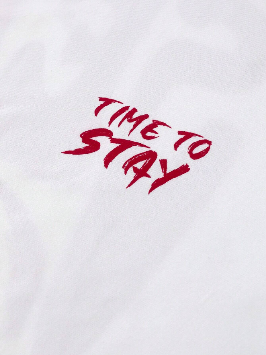 Manfinity Homme Men Eye & Slogan Graphic Drop Shoulder Tee