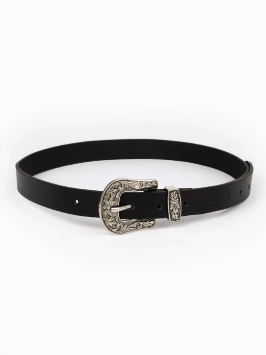 Western Style Buckle Belt For Women Fashionable All-match Decorative Belt