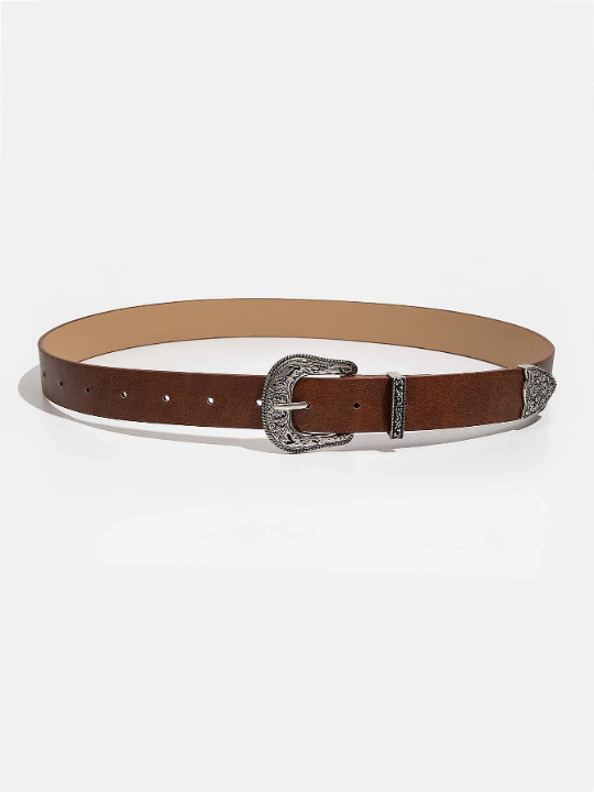 Textured Metal Buckle Belt