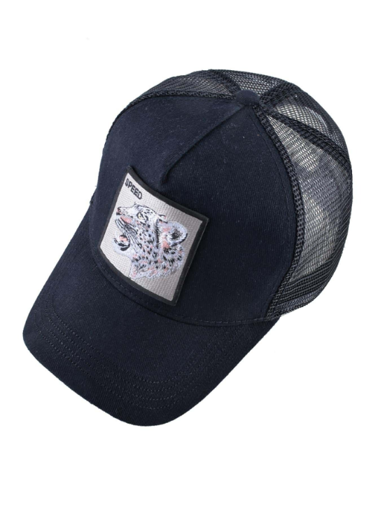 1pc Men's Snow Leopard Embroidery Baseball Cap Trucker Hat, Suitable For Daily Leisure And Outdoor Sports Casual