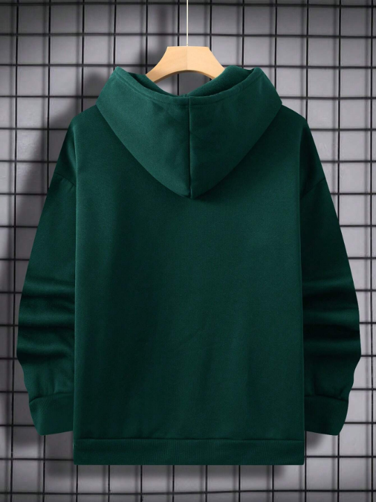 Men Letter Graphic Thermal Lined Hoodie