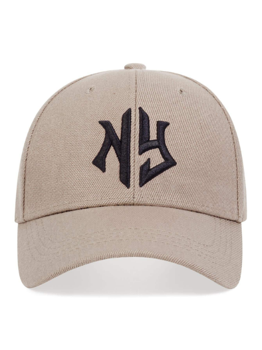 1pc Men's Gothic Letter & Geometric Embroidery Baseball Cap With Sun Protection, Adjustable, Suitable For Spring & Autumn Travel, Beach Parties