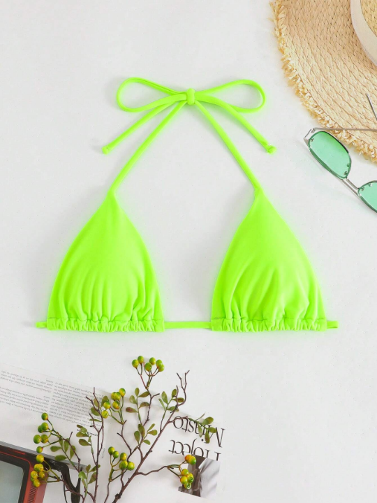 Halter Triangle Bikini Top