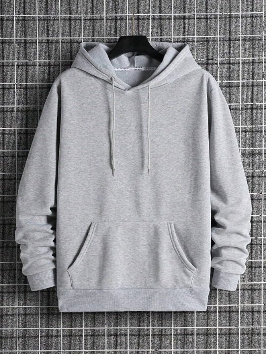 Men Kangaroo Pocket Drawstring Thermal Lined Hoodie