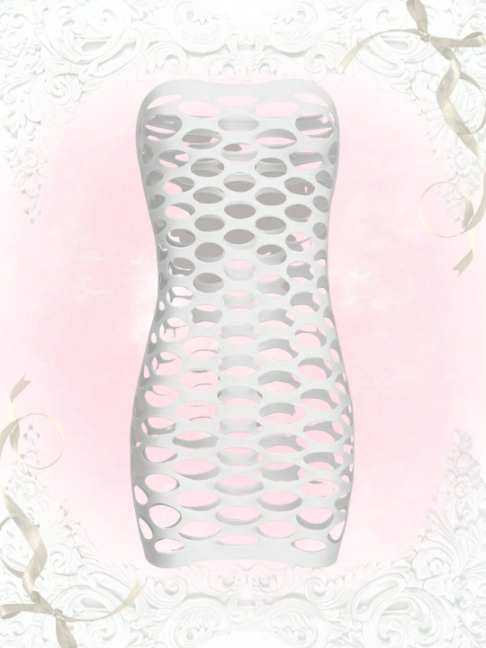 ROMWE Kawaii Solid Cut Out Bodycon Slips