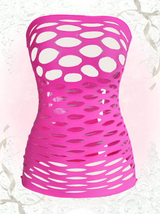 ROMWE Solid Cut Out Tube Slips