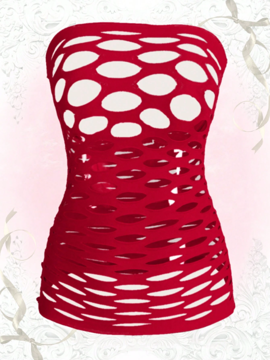 ROMWE Kawaii Solid Cut Out Bandeau Slips