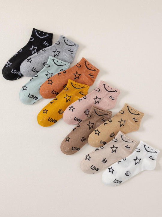 10pairs Star Pattern Ankle Socks
