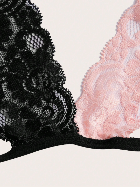 Floral Lace Cut-out Lingerie Set With Choker