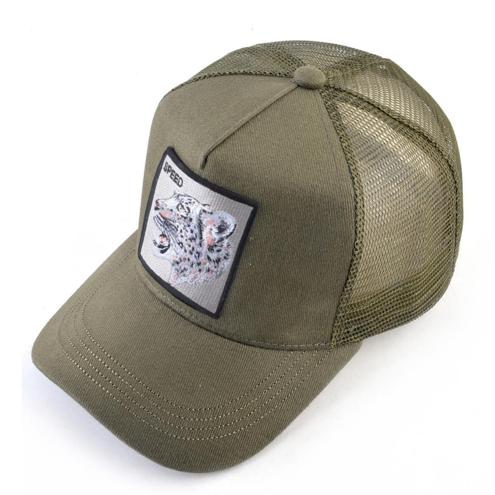 1pc Men's Snow Leopard Embroidery Baseball Cap Trucker Hat Suitable For Daily, Casual And Outdoor Activities