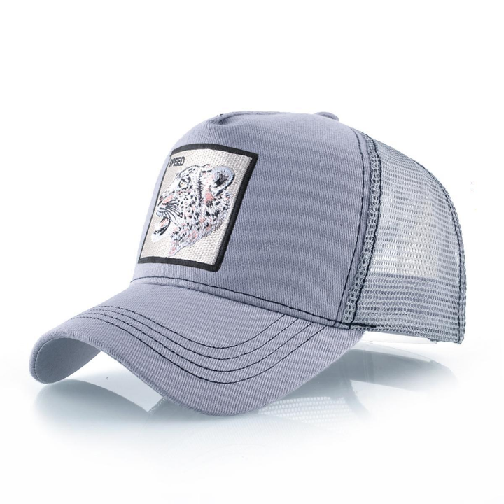 1pc Men's Snow Leopard Embroidered Baseball Cap Trucker Hat Suitable For Daily Casual & Outdoor Activities