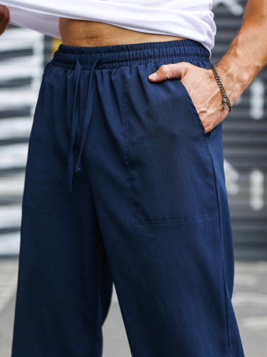 Manfinity Homme Loose-Fit Men's Slant Pocket Straight-Leg Trousers