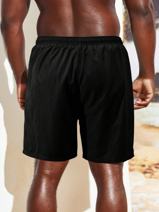 Manfinity Swimmode Men Drawstring Waist Slant Pocket Swim Trunks