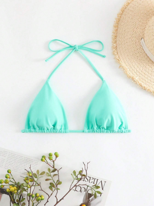 Swim Basics Halter Triangle Bikini Top