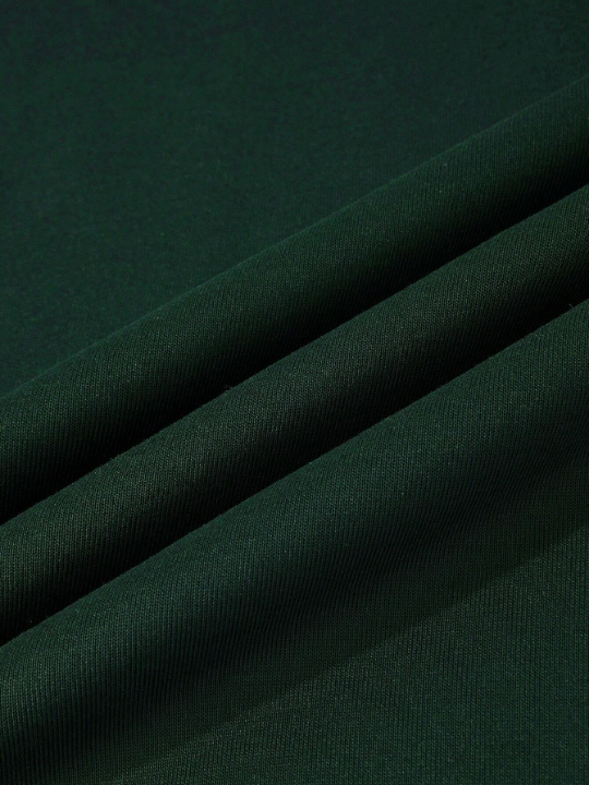 Men Colorblock Raglan Sleeve Drawstring Thermal Lined Hoodie