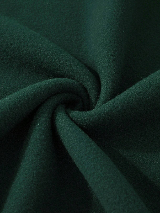 Men Colorblock Raglan Sleeve Drawstring Thermal Lined Hoodie