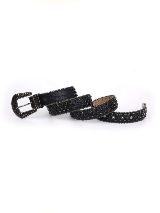 Men Rhinestone Decor Belt
