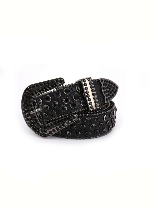 Men Rhinestone Decor Belt
