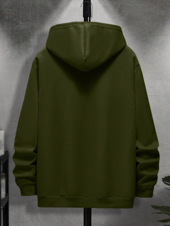 Men Kangaroo Pocket Drawstring Thermal Lined Hoodie