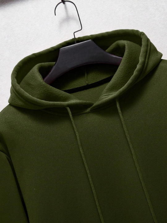 Men Kangaroo Pocket Drawstring Thermal Lined Hoodie