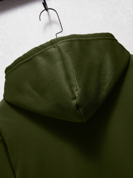 Men Kangaroo Pocket Drawstring Thermal Lined Hoodie