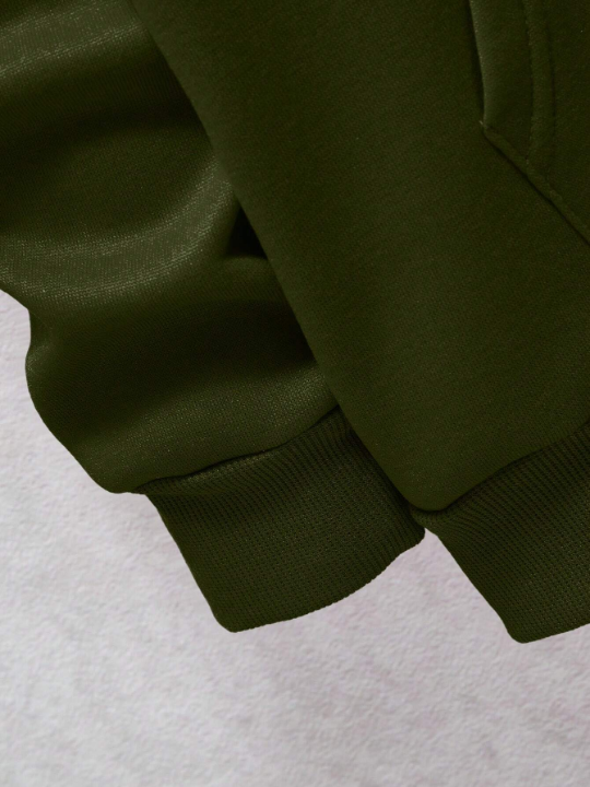 Men Kangaroo Pocket Drawstring Thermal Lined Hoodie