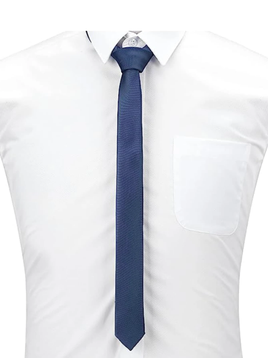 1pc Men's Slim 1.5 Inch (4cm) Skinny Necktie In Navy Blue, Suitable For Wedding, Graduation, Formal And Casual Occasions