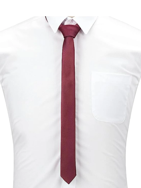 1pc Men's Wine Red 1.5 Inch(4cm) Slim, Skinny Necktie For Wedding, Graduation Uniform, Formal And Casual Occasions