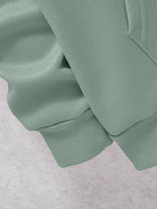 Men Kangaroo Pocket Drawstring Thermal Lined Hoodie