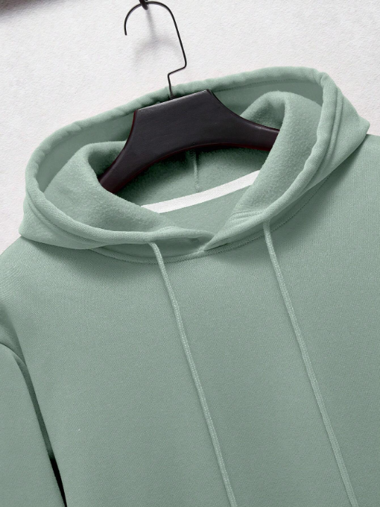 Men Kangaroo Pocket Drawstring Thermal Lined Hoodie