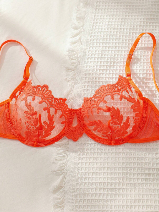 Floral Lace Underwire Lingerie Set