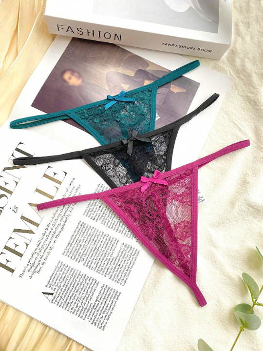 Classic Sexy 3pack Floral Lace V-strings